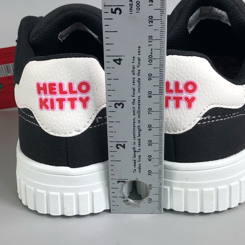 Hello Kitty Black & White Sneakers with Pink Accent Laces Size 9 - Picture 6 of 9